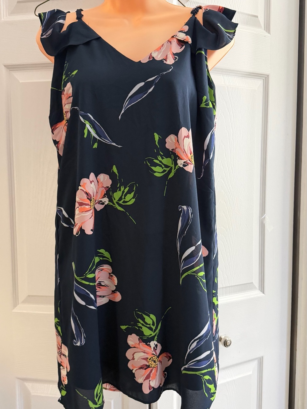 Love Fire Cold-Shoulder Floral Mini Dress.